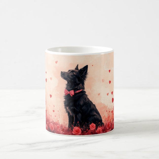 Mug Kelpie australien avec des roses - Saint-Valentin (Centre)