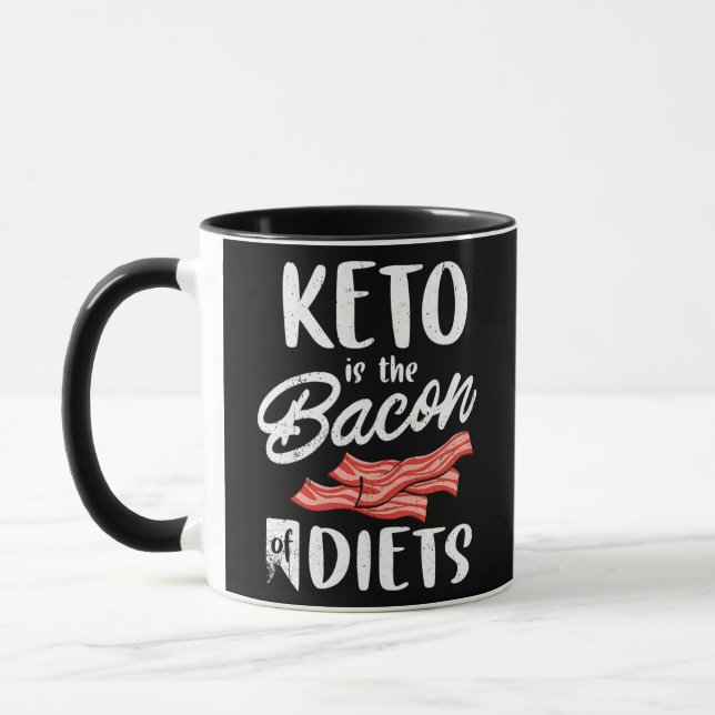Mug Keto Diet idées cadeaux Ketones Bacon Hommes sains (Gauche)