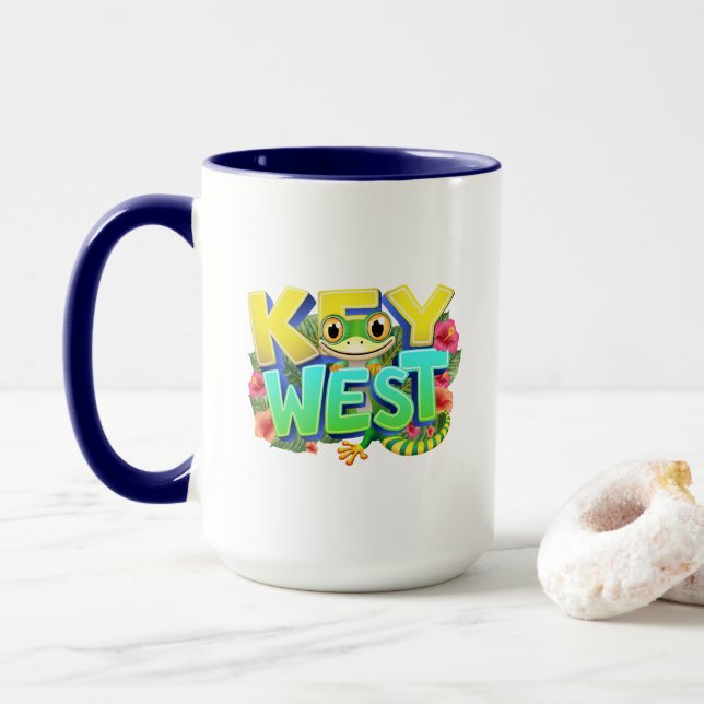 Mug Key West Gecko Floride (Avec donut)