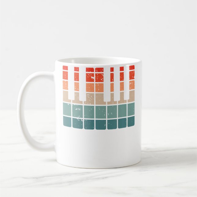 Mug Keyboard Theme Vintage Piano Keys (Gauche)