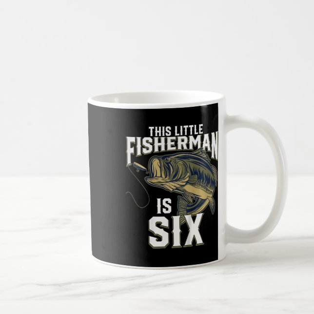 Mug Kids 6 Year Old Fishing Birthday Party Fisherman 6 (Droite)