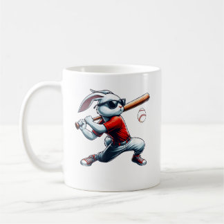 Mug Kids Boys Happy Easter Bunny Playing Baseball East
