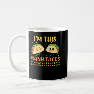 Mug Kids I'm This Many Tacos Second Birthday Party Cin