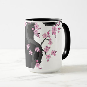 Mug Kimono japonais Sakura noir et blanc