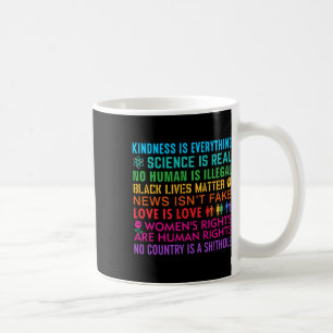 Mug Kindness Black Vit Femen Droits Aimer Science An