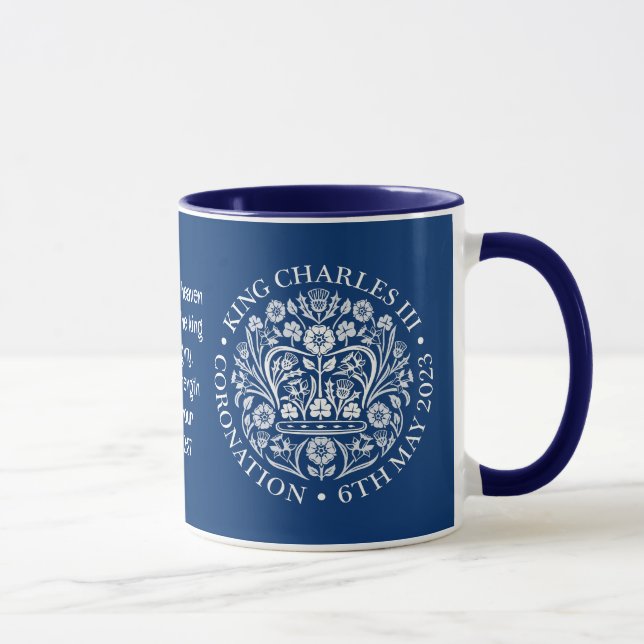 Mug KING CHARLES III CORONNEMENT Bleu chrétien (Droite)