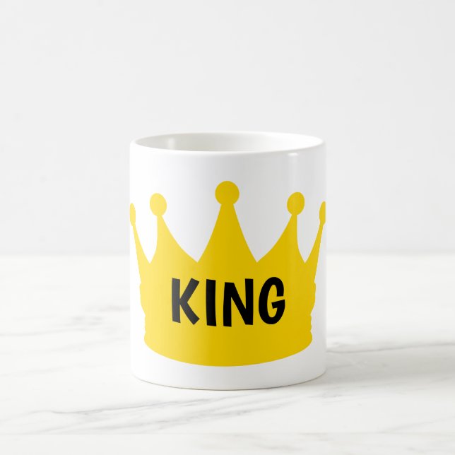 Mug King - Plain Modern Gold White Color Graphic (Centre)
