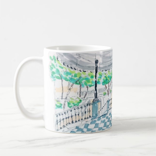 Mug Kiosque à damier vue sur le parc (Gauche)
