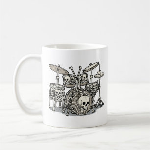 Mug Kit de batterie squelette Heavy Metal