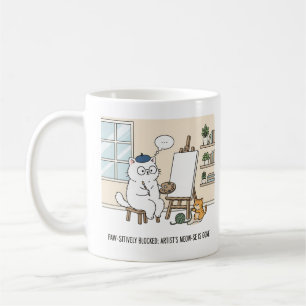 Mug Kit de blocage d'artiste avec chat blanc adorable