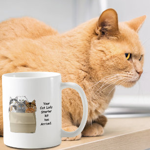 Mug Kit de démarrage de Dame aux chats drôle Humour Bl
