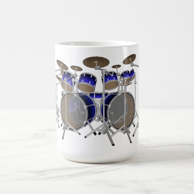 Mug Kit de tambour de 10 morceaux : Gradient bleu : (Centre)