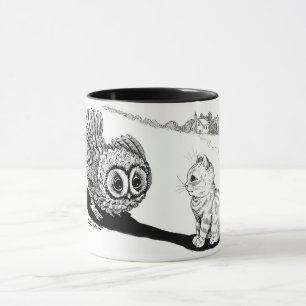 Mug Kitten et Owl, Louis Wain