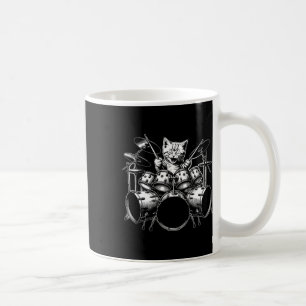 Mug Kitten Rock Band Funny Kitty Drummer Cat Jouer D
