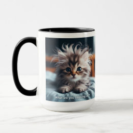 Mug Kitten se réveillant en demandant "Que regardez-vo