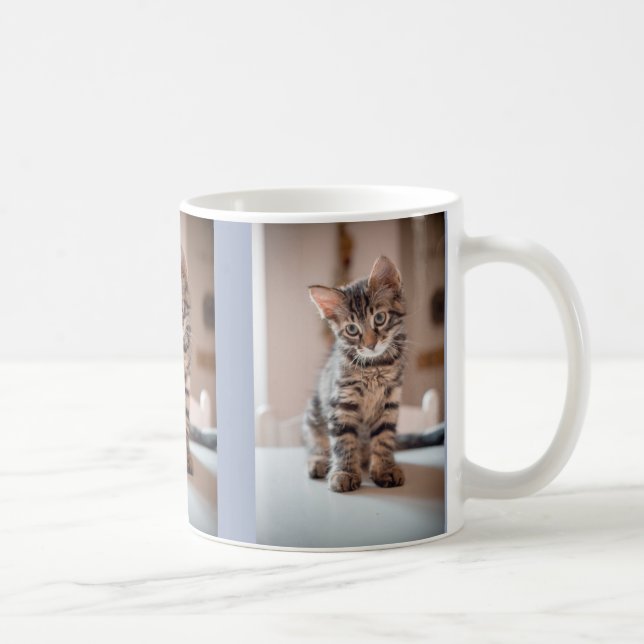 Mug Kitty Chat Lover 3 Photos personnalisées (Droite)