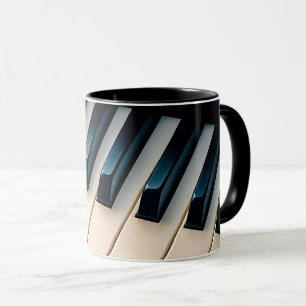 Mug-Klaviertastatur, realistische Tasten. Tasse