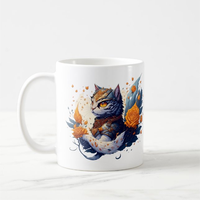 Mug Knight Cat héroïque Guerrier et enfants rose (Gauche)