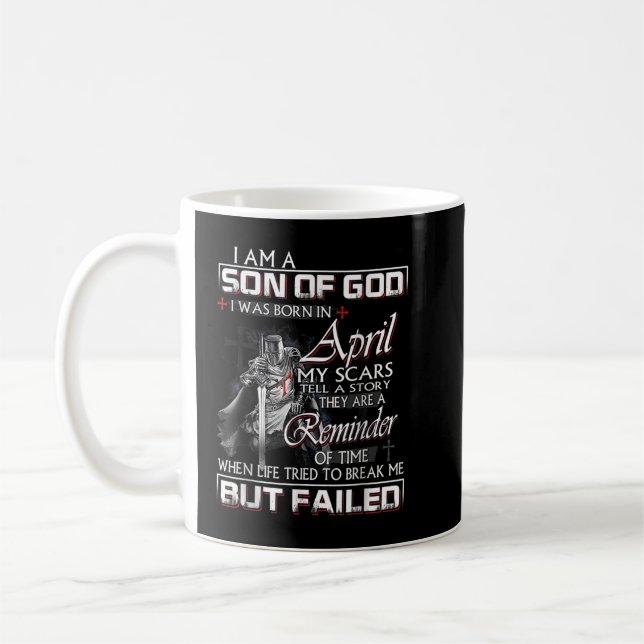 Mug Knight Templar Je suis un fils de Dieu April Chris (Gauche)