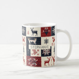 Mug Knit nordique de Noël Reindeer & Snowflakes