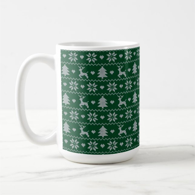 Mug Knitted seamless Christmas pattern (Gauche)