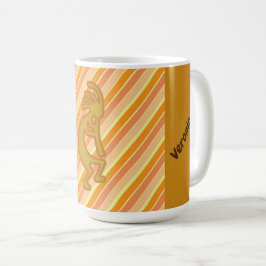 Mug Kokopelli avec Flûte Or Orange Stripes Sud-Ouest