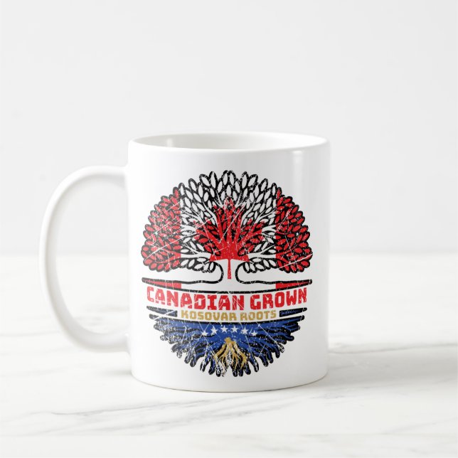 Mug Kosovo Kosovo Drapeau canadien des racines de l'ar (Gauche)