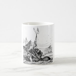 Mug Kraken/poulpe Eatting un bateau de pirate,
