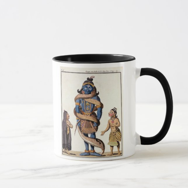 Mug Krishna a serré par le serpent de Kaliya, de 'Voya (Droite)