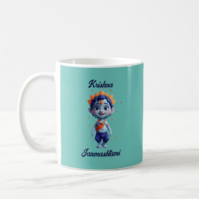 Mug Krishna Janmashtami muqueuse bleue (Gauche)