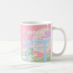 Mug Kyoto Japan Travel Art, Pink Pastel Travel Art
