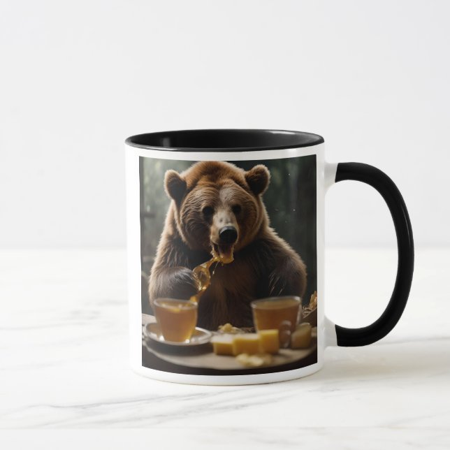 Mug  L’ours gourmand et son festin au miel. (Droite)