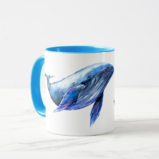 Mug La baleine bleue souhaite le Joyeux Noël (Devant gauche)