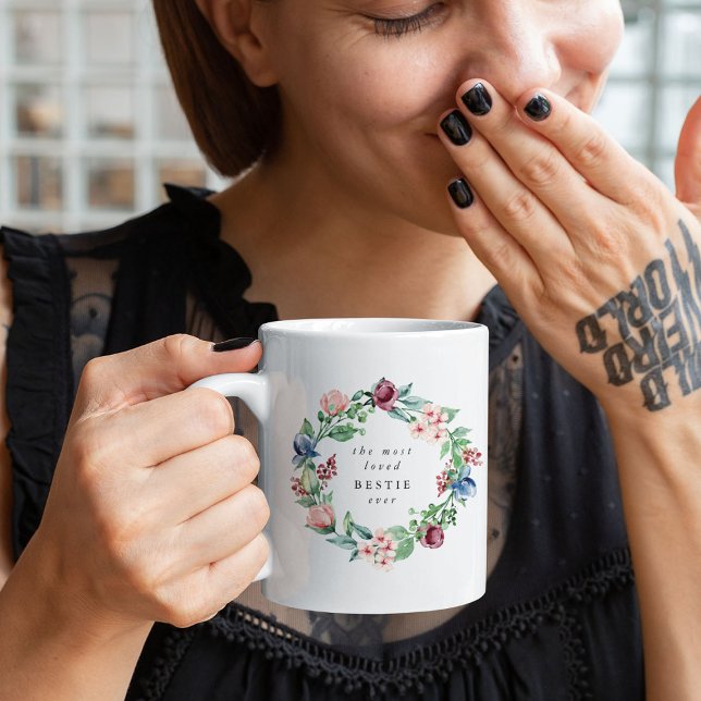 Mug La BESTIE la plus aimée jamais fleurie Wreath (Créateur téléchargé)