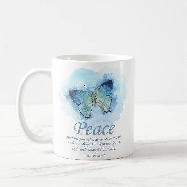 Mug La Bible chrétienne des femmes Verse Papillon :Pai (Gauche)