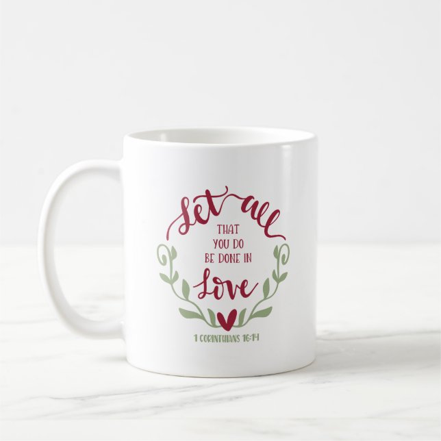 Mug La Bible Chrétienne Verset Laissez Tout Ce Que Vou (Gauche)