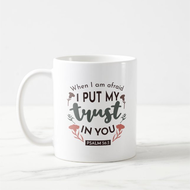 Mug La Bible Florale Verse Art 'Je mets ma confiance e (Gauche)