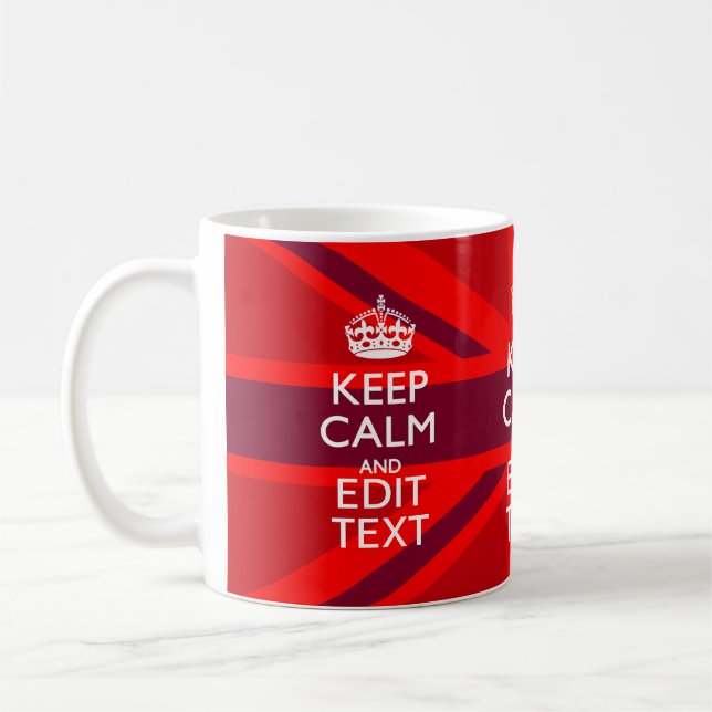 Mug La Bourgogne rouge calme votre texte Union Jack In (Gauche)