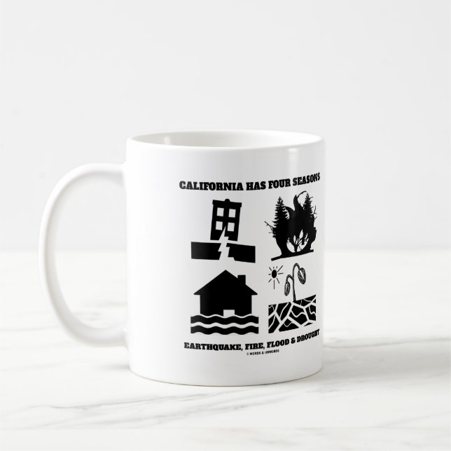 Mug La Californie A Quatre Saisons Icônes Tremblement  (Gauche)