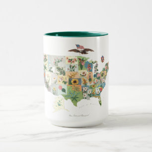 Mug La carte des fleurs des États-Unis - notre bouque