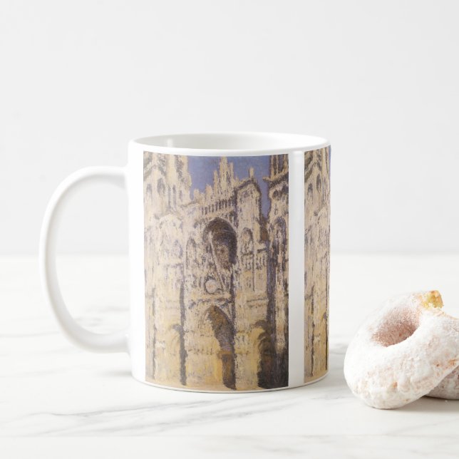 Mug La Cathédrale de Rouen, Harmony Blue Gold de Claud (Avec donut)