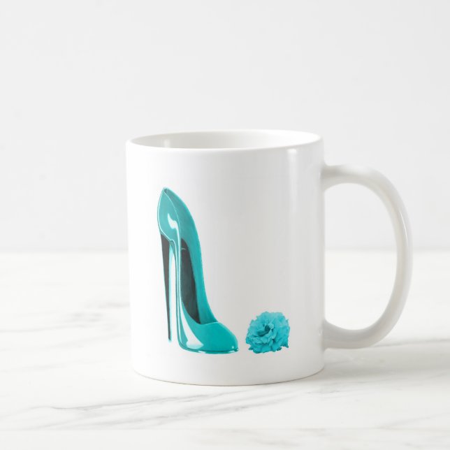 Mug La chaussure stylet de turquoise et s'est levée (Droite)