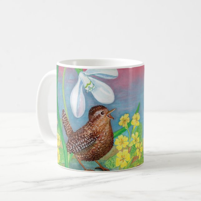 Mug La chute de neige et l'oiseau brun convoquent le p (Devant gauche)