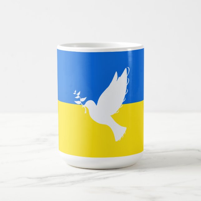 Mug La colombe de café ukrainienne de la paix soutient (Centre)