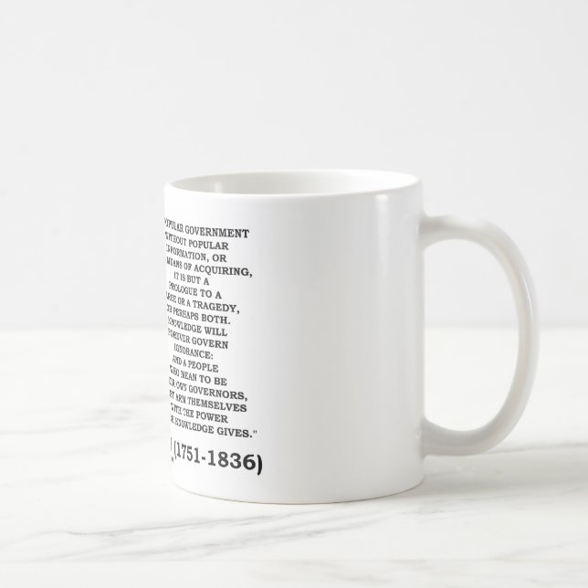 Mug La connaissance de James Madison régissent pour (Droite)