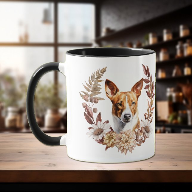 Mug La couronne d'automne du chien Basenji (Créateur téléchargé)