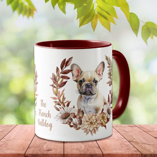 Mug La couronne d'automne du chien taureau français (Créateur téléchargé)