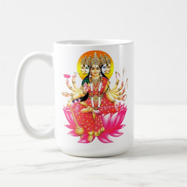 Mug La déesse Gayatri Devi sur Lotus Hindu Deity (Gauche)