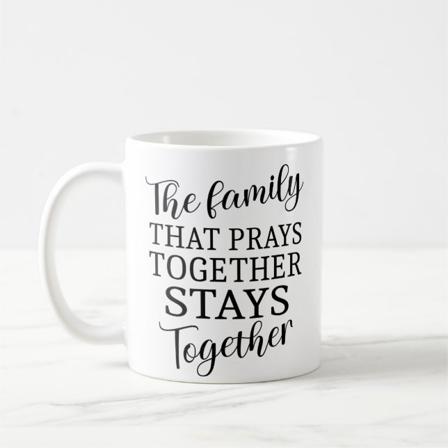 Mug La famille qui prie ensemble des citations spiritu (Gauche)