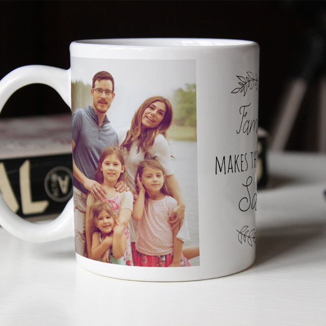 Mug La famille rend le monde plus sûr collage photo sc (Créateur téléchargé)